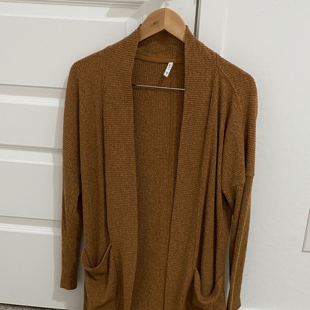Z Supply Tan Open Front Cardigan